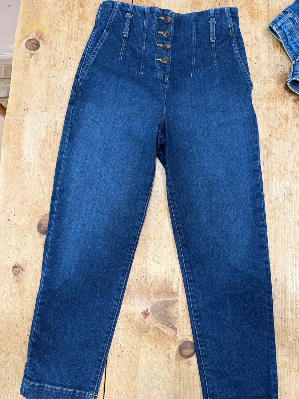 Boden High Rise Dark Blue Jeans with Button Fly